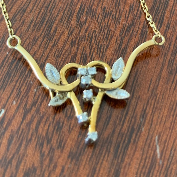 1930’s Diamond Gilt Vintage Necklace - Picture 6 of 13